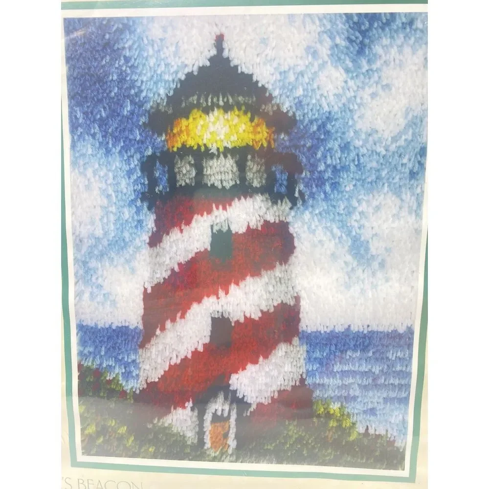 Lighthouse Craft Kit New Sealed Caron Latch Hook Kit Sailors Beacon‎